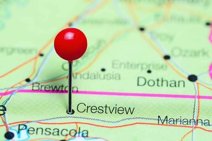 Crestview FL pinned map